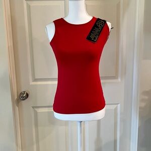 Luxxe Sleeveless Red Shirt size small Slimming  Control